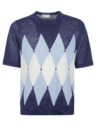 Ballantyne Diamond Argyle Knit Linen T-Shirt