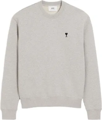 Ami Grey Crewneck Logo Sweatshirt