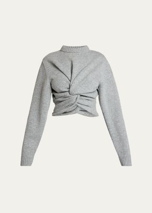 Balenciaga Cropped Twisted Wool Sweater