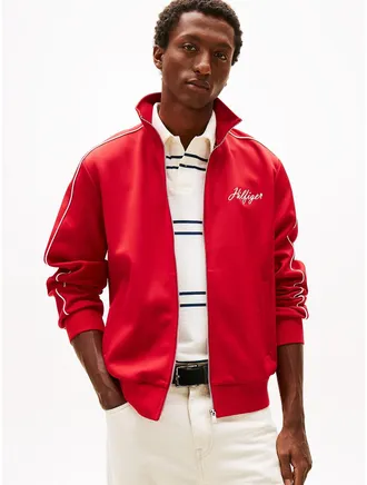 Tommy Hilfiger Mens Signature Zip Track Jacket - Red - L
