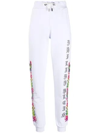 Philipp Plein Trainingsbroek verfraaid met kristallen - Wit