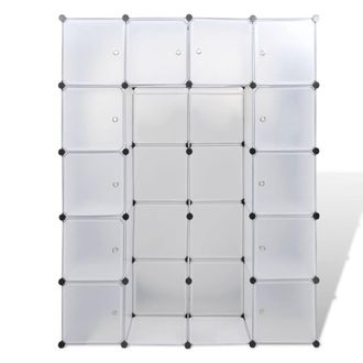 Berkfield Home Modular Cabinet 14 Compartments White 37x146x180.5 cm