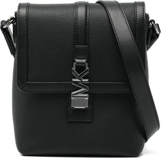 Michael Kors Leren messengertas met logoprint - Zwart