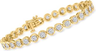 Ross-Simons 3.00- Bezel-Set Diamond Tennis Bracelet in 18kt Gold Over Sterling