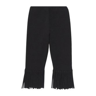 Proenza Schouler Textured Biker Shorts met Franjes - Dames - Korte Broeken - Zwart - XS - Korte Broeken