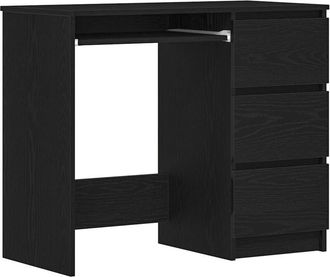 vidaXL Scrivania Rovere Nera 90x45x76 cm in Legno Multistrato - Vidaxl