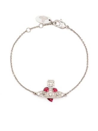 Vivienne Westwood Bracciale con ciondolo Orb - Argento