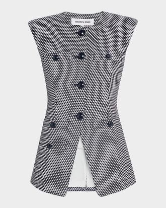 Veronica Beard Tamara Single-Breasted Split-Hem Vest