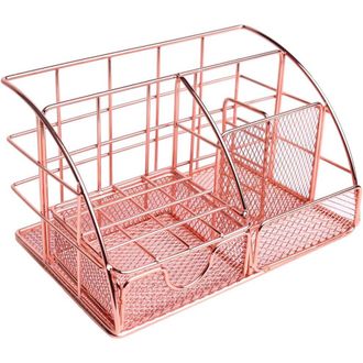 OEM Portal&aacute;pices De Malla Para Escritorio, Organizador De Escritorio Para Material De Oficina En Oro Rosa, Dise&ntilde;o Elegante, Adecuado Para Material De Ofic