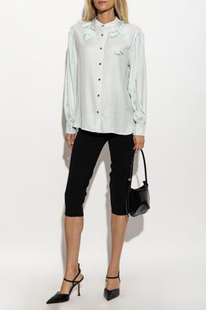 Self Portrait Shirt With Embellishment, Womens, Light Blue