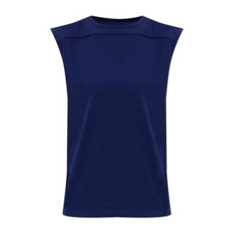 Jil Sander Sleeveless Tops, female, Blue, Size: XS Cotton Top