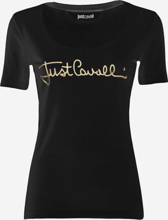 Just Cavalli Camiseta de algod&oacute;n el&aacute;stico con logo en la parte delantera de Just Cavalli