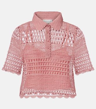 Zimmermann Top Wanderlust in crochet di misto cotone