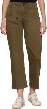 Sanctuary Retreat Cropped Wide Leg Pants In Burnt Olive