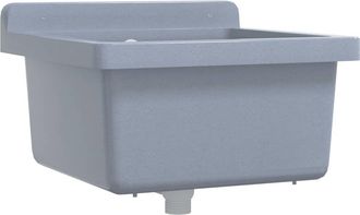 vidaXL Vidaxl - Fregadero Lavabo De Pared Resina Gris 40x40x24 Cm