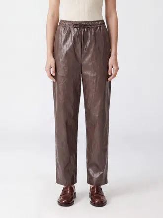 Sportmax Pantaloni in seta a gamba dritta con vita alta elasticizzata