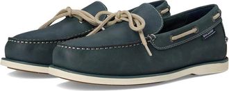 Dockers Mens Dockers Darnell Navy Leather Slip-On Moc Toe Boat Shoes ZOGG2512