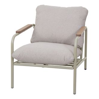 Hhg [nunca Usado] Silla De Jard&iacute;n De Aluminio Hhg-591, Silla De Exterior Silla De Jard&iacute;n, Tejido/textil Olefina (205 G/m&sup2;), Tapizado Verde Claro Beige