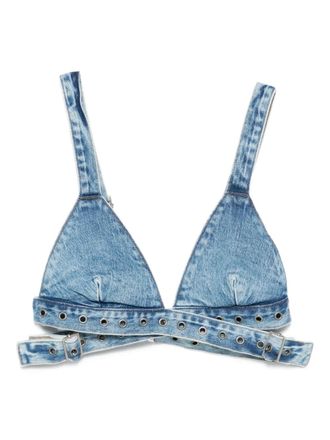Ksubi Chroma crossover buckle-strap denim bralette - Blue