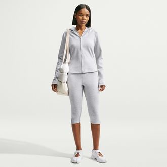 Nike Womens Nike Sportswear Chill Jersey Tight High-Waisted Capri Leggings in Grey | IM8375-012