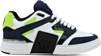 Philipp Plein Mix logo-patch sneakers - men - Fabric/Fabric/Polyethylene vinyl acetate (PEVA)/Calf Leather/Calf Leather - 40 - Blue