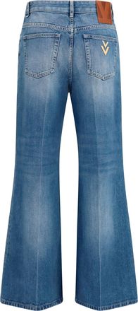 Valentino Womens Straight-Leg Jeans Medium Blue Denim Cotton
