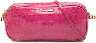 Miu Miu Pre-owned Cross Body Bags, female, Pink, Size: ONE SIZE Pre-owned Crossbody Bag