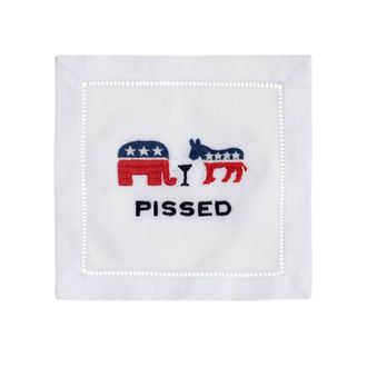 August Morgan Pissed Cocktail Napkins In White
