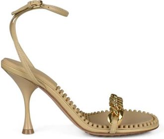 Bottega Veneta Dot Sandalen - Dames - Sandalen met hakken - Beige - 39 1/2 EU - Leer - Schoenen