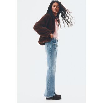 H&M Flared High Jeans in Denim Blue at Nordstrom, Size 14