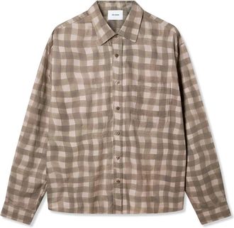 Axel Arigato Distort Gingham Shirt - Heren - Casual Overhemden - Bruin - M - Katoen - Overhemden