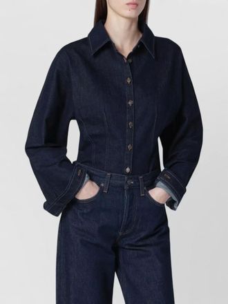 A Gold E long sleeve denim shirt with point collar