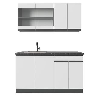Vicco Cocina Vers&aacute;til R-line, Blanco/antracita, 140 Cm, Et Antracita