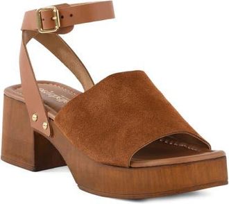 Seychelles Step Forward Ankle Strap Platform Sandal in Brown at Nordstrom, Size 8.5