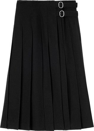 Jil Sander high-waist pleated midi skirt - women - Virgin Wool - 34 - Black
