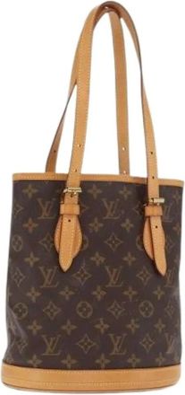 Louis Vuitton Pre-owned Bucket Bags, female, Brown, Size: ONE SIZE Pre-owned Canvas Bucket Bag