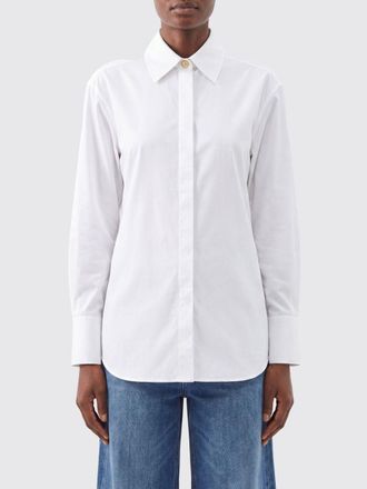 Balmain Camicia in popeline di cotone con abbottonatura nascosta