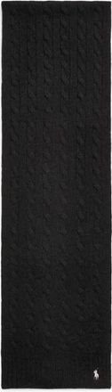 Polo Ralph Lauren Cable Sjaal van Wol-Cashmere - Heren - Wintersjaals - Zwart - ONE Size - Wol - Accessoires