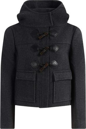 Ganni Dufflejas Mini in Wol - Dames - Winterjassen - Grijs - XS - Wol - Jassen