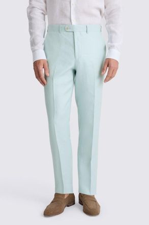 Moss Tailored Fit Aqua Twill Linen Trouser