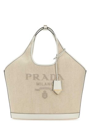 Prada Sand canvas tote bag