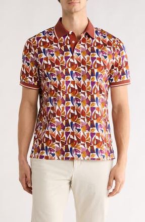 Bugatchi Abstract Pima Cotton Polo in Chili at Nordstrom Rack, Size Medium