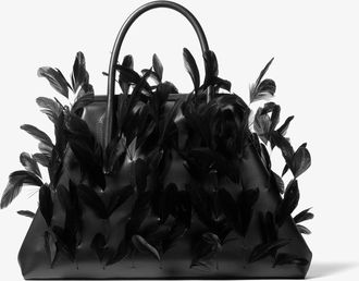 Michael Kors Sofia Large Hand-Embroidered Feather Leather Frame Satchel