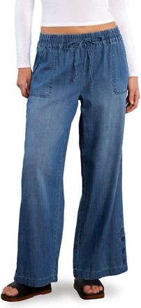 BILLY T Hero High Waist Wide Leg Pants in Denim Rr Stripes at Nordstrom, Size X-Small