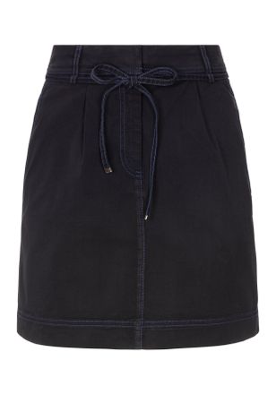 Boss Orange by Hugo Boss Webrock BOSS ORANGE Varachute Premium Damenmode, Damen, Gr. 34, blau (dunkelblau 404), Web, Obermaterial: 98% Baumwolle, 2% Elasthan, unifarben, regul