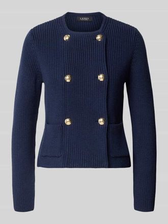 Lauren Ralph Lauren Regular Fit Strickjacke aus reiner Baumwolle in Marine, Gr&ouml;&szlig;e XL