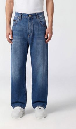 Philipp Plein Jeans ampi in denim distressed