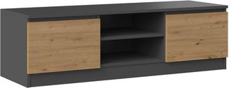 Topeshop Tivoli - Mueble De Tv De Estilo Moderno - 120x40x36cm - 2 Nichos + 2 Puertas - Almacenamiento De Equipos De Tv/audio