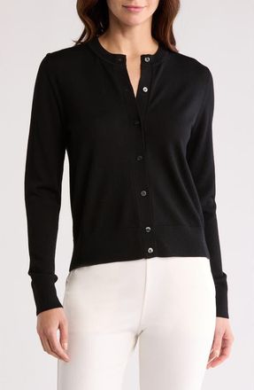 BOSS Fadenasi Virgin Wool Cardigan Sweater in Black at Nordstrom Rack, Size X-Large