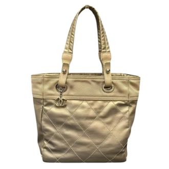 Chanel Pre-owned Shoulder Bags, female, Beige, Size: ONE SIZE Pre-owned Paris Biarritz Tote Bag